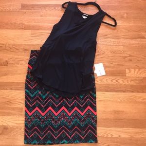 Brand new outfit LuLaRoe skirt and medium tank
